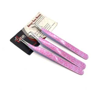 Pince à cils rose à imprimé léopard, 90 et 45 degrés, pince à isolation incurvée à 65 degrés, impression de logo personnalisée, service OEM - Product Image 5