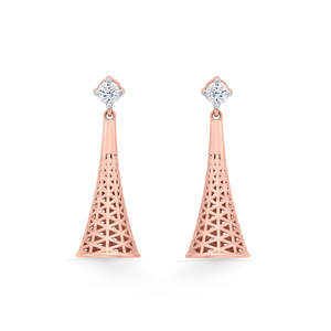 Nexa Weave Gold Drop <b>Earrings</b> for Women Vintage Religious Style with Quartz <b>Pearl</b> & <b>Diamond</b> Accents - Product Image 3