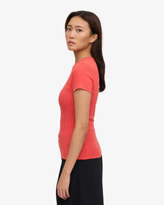 Camisetas de manga corta ajustadas para mujer, camiseta de Yoga deportiva de verano de tela transpirable elástica con cuello redondo de Color sólido - Product Image 3