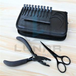 ชุดเครื่องมือดูแลเส้นผมอุปกรณ์ต่อผมแบบสองรูสีดำด้าน - Product Image 2