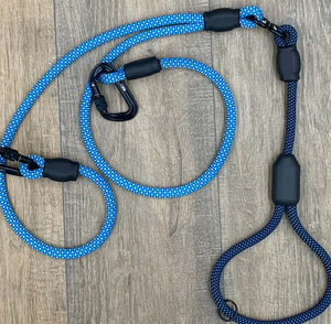 Correa de perro a cuadros negra y azul para perros pequeños y grandes, correa de perro cuerda de collar de perro colorida, correa de cuerda de algodón personalizada de 5 pies - Product Image 4