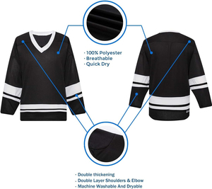 Camisetas profesionales de hockey sobre hielo al por mayor OEM ropa de equipo personalizada impresión por sublimación duradera uniformes de edición profesional de secado rápido - Product Image 3