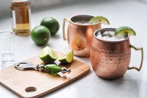 Tasse à bière en cuivre pur martelé à la main, meilleure vente d'ustensiles de cuisine en métal chaud, conception de poche - Product Image 2