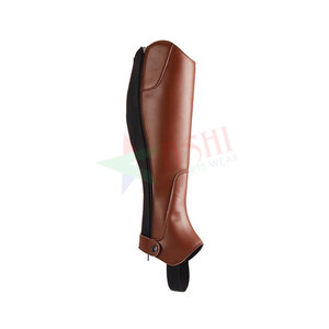 Demi-chaps en cuir de vache véritable de haute qualité équipement d'équitation de qualité supérieure à vendre - Product Image 4