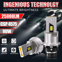 Systèmes d'éclairage automobile à double tube de cuivre série D, sans erreur, 90W, phares LED D2R D4R, ampoules LED D2S D4S