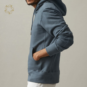 Sweat uni avec capuche en fourrure Sweat à capuche de sport en coton biologique Sweat à capuche homme écologique - Product Image 2