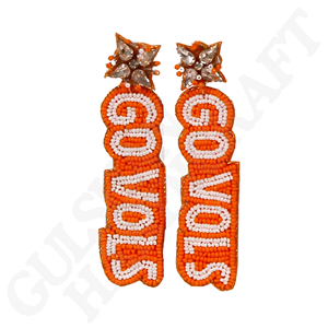 Pendientes de cuentas Boise State en joyería colegiada hecha a mano real y naranja para fanáticos de los Broncos y el día del juego perfecto para niñas - Product Image 3