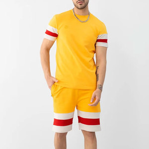 Men's Vintage Casual 100% Polyester Quick Dry Digital Printed T-Shirt Shorts <b>Set</b> Breathable Fashion Print 2-Piece Summer Wear - Product Image 4