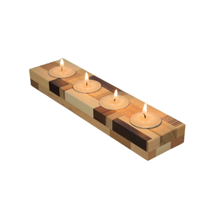 High Quality Acacia Wood Customized Design <b>Bulk</b> <b>Candle</b> Holder 4 <b>Candle</b> in 1 Stand - Product Image 1