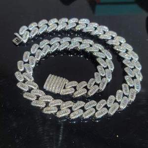 Joyería Fina, Moissanita de Corte Brillante, Chapado en Rodio, 18 mm, Plata S925, Estilo Hip Hop, Eslabones para Boda, Moissanita con Incrustaciones de Diamantes, Estilo Cubano - Product Image 4