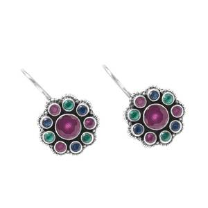 ต่างหูเงินแท้925ทำด้วยมือพร้อมอัญมณีหลายแบบตามธรรมชาติสำหรับเป็นเครื่องประดับอัญมณีหลวมของเธอ - Product Image 1