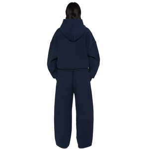 Sudadera con capucha deportiva informal de invierno para hombre, personalizada, bordada, extragrande, con cremallera, 100% algodón, forro polar, 500 g/m², transpirable, de dos piezas - Product Image 5