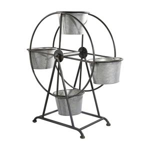 Metal <b>Plant</b> Stand with <b>Wheels</b> Display Flower 4 Buckets Flower Planter Hot Selling Flower Bucket Display Stand - Product Image 1