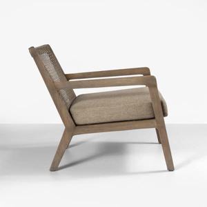 Fauteuil d'extérieur moderne en teck massif de haute qualité avec coussin en corde tressée imperméable pour une utilisation en extérieur - Product Image 3