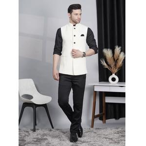 High on Demand Modern Light Cream <b>Waistcoat</b> for Men, Slim Fit Perfect for Corporate Meetings <b>Weddings</b> Available for Best Price - Product Image 1