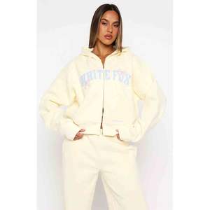 Ensemble de survêtement long en molleton pour femme, 2 pièces, uni, brodé, avec inscription « Love Always », bleu marine - Product Image 1