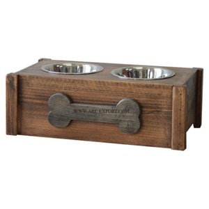 Juego de 3 Tazones de Comida para Mascotas de Diferentes Tamaños, de Madera y Acero Inoxidable, Diseño Estándar, Hechos a Mano, Estilo Nuevo - Product Image 3