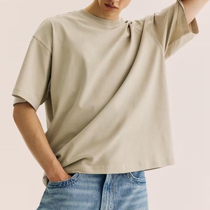 Camisetas personalizadas para hombres 100% algodón al por mayor camiseta Unisex Loose Fit impreso logo alta calidad peso pesado personalizado Boxy camisas - Product Image 3