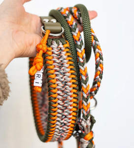 2026 Neues Trade Festival Verstellbares Hundehalsband- und Leinen-Set, handgeknüpftes Paracord, extra breites Polyester, personalisiertes Halsband - Product Image 3