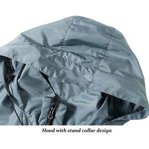 Chaqueta Cortavientos Impermeable para Adultos y Niños, con Capucha y Cuello Alto, Transpirable, con Logotipo Frontal, Tallas Grandes - Product Image 3