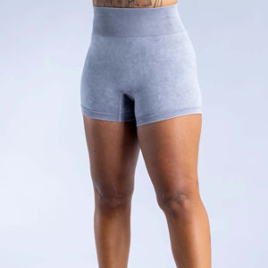 Pantalones cortos para correr de cintura alta para mujer transpirables de primera calidad personalizados colores sólidos entrenamiento de fitness informal - Product Image 4