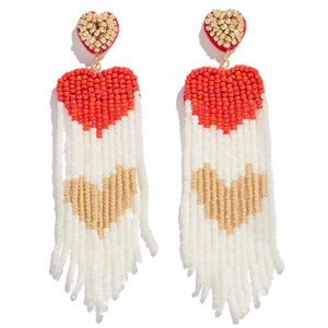 Pendientes de cuentas de semillas de ganchillo multicolor de alta calidad hechos a mano 2025, joyería de moda para mujeres de la India - Product Image 1