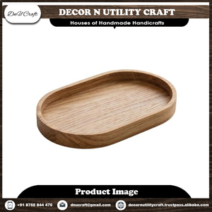 Assiettes en bois d'acacia naturel faites à la main, design contemporain écologique, forme irrégulière, multi-usages - Product Image 6