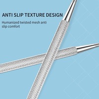 Pousse-cuticules double face en acier inoxydable réutilisable, lime à ongles, outils de manucure, outils de pointillage, ciseaux