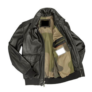 เสื้อแจ็คเก็ตหนังแท้บุผ้ากันน้ำสำหรับผู้ชาย สไตล์สตรีทแฟชั่น  รุ่น High Street Fight  แบบสั่งทำพิเศษสำหรับกิจกรรมกลางแจ้ง  พร้อมโลโก้ด้านหน้า  รับผลิตแบบ OEM - Product Image 3