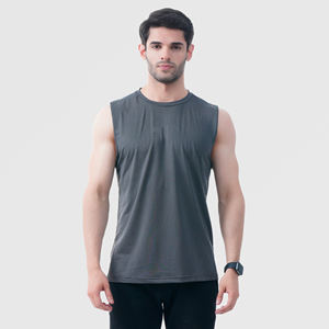 Low MOQ High Quality <b>Men's</b> Cotton Tank Top <b>Sleeveless</b> <b>Hoodie</b> for Fitness Knitted Weaving Method Customised Logo Printing - Product Image 1