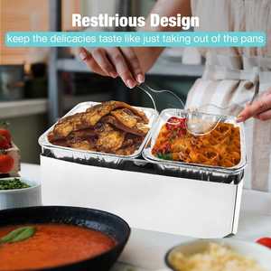 Plateau de service chauffe-plat en <span class=keywords><strong>aluminium</strong></span> jetable, pour fête, événement, Buffet, chauffe-plat - Product Image 3