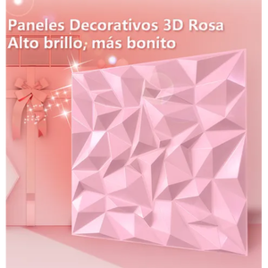 Moderno geometrico 3D pannello decorativo in PVC rosa impermeabile e ignifugo per uso domestico commerciale per alberghi appartamenti - Product Image 1
