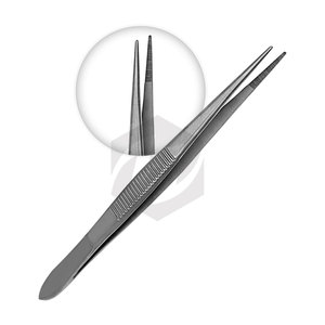 Pinzas de precisión de punta fina Puntas rectas y curvas de acero inoxidable Grado profesional Pinzas rectas de 3,5 ''Instrumentos médicos - Product Image 3
