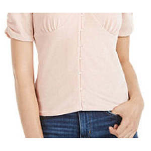 Top casual in velluto a costine per ragazzi American Rag con maniche arricciate e chiusura con cerniera, stampa Rose Smoke, taglia Media - Product Image 3