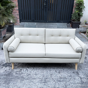 Sofá Moderno de Dos Plazas SFB68037, Estilo Mid-Century, 1.8m de Largo, Tapizado con Relleno de Espuma, Esquinero, de Cuero Genuino, Juego de Muebles para el Hogar - Product Image 4