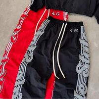 Setelan Hoodie dan Celana Flare Dua Potong Pria Ukuran Besar, Bahan Bernapas, Sablon Custom, Bordir, Ramah Lingkungan, Gaya Streetwear