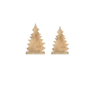 厂家直销价格木制圣诞摆件热销100% 天然木材做圣诞树摆件