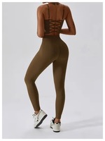 Conjunto Deportivo de Dos Piezas para Mujer, Leggings y Top Corto, Transpirable, de Secado Rápido, Ligero, Antiarrugas, Poliéster/Algodón