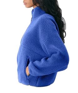 Vestes en polaire pour femmes, sweat-shirts oversize à fermeture éclair, vêtements d'hiver, manches longues, crop top en sherpa, tenues d'automne, mode - Product Image 3