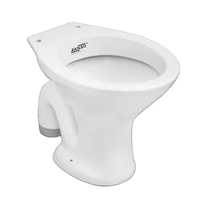 Commode de placard à eau monobloc murale de forme ronde rustique moderne en céramique blanche pour les acheteurs en vrac authentiques