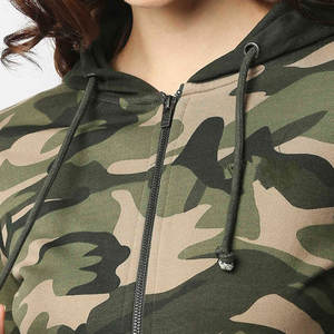 Venta caliente algodón mujeres sudaderas con capucha de gran tamaño cremallera moda ropa deportiva liso en Blanco estampado mujeres recortadas sudaderas con capucha - Product Image 6