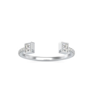 Anillo Abierto con Diamante Cultivado en Laboratorio de 0.30 CTW |   Anillo de Diamantes con Corte Baguette, Certificado SGL, Oro Sólido de 14K, Ajustable para Mujer - Product Image 6