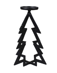 Arbre de Noël en aluminium Cerf T-light Argenté et arbre en bois sur socle en bois Hot Selling Hurricane and Candle holder - Product Image 6