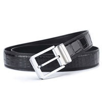 Nouvelle ceinture pour homme de haute qualité, boucle à ardillon, ceinture en cuir véritable, ceintures en crocodile pour homme