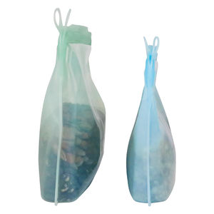 ถุงเก็บอาหารซิลิโคนแบบใช้ซ้ำได้ ทนทาน ซักล้างได้ พร้อมซิปล็อคกันรั่วซึม ความจุขนาดใหญ่ สำหรับใส่ผลไม้และเนื้อสัตว์ - Product Image 2