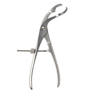 Bone Holding Forceps Curved to Side 145 mm 5 3/4" Adjustable Screw <b>Lock</b> With <b>Thread</b> Fixation Width 3 mm Surgical Bone Forceps - Product Image 5