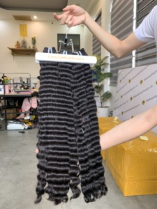 Extensions de cheveux vierges vietnamiens à bandes invisibles, double trame, texture ondulée, pointes colorées, longues, teintes - Product Image 3