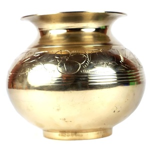 Lota de Latón Puro Vintage de Alta Calidad con Grabado y Acabado Pulido para Uso en la Cocina, Artículo de Cocina Árabe Antiguo Lutiya - Product Image 2