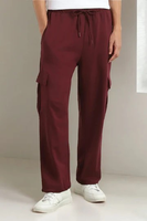 Streetwear Joggers avec poche Hommes Casual Sport Running Flare Pantalon Cargo Empilé 6 Poches Tricoté à l'intérieur Polaire Brossée
