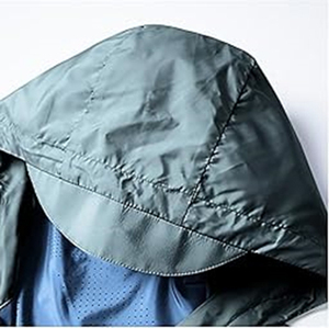 Chaqueta cortavientos ligera e impermeable de Color sólido para hombre, chubasquero con capucha de talla grande de otoño con cremallera a prueba de viento para uso en exteriores - Product Image 5